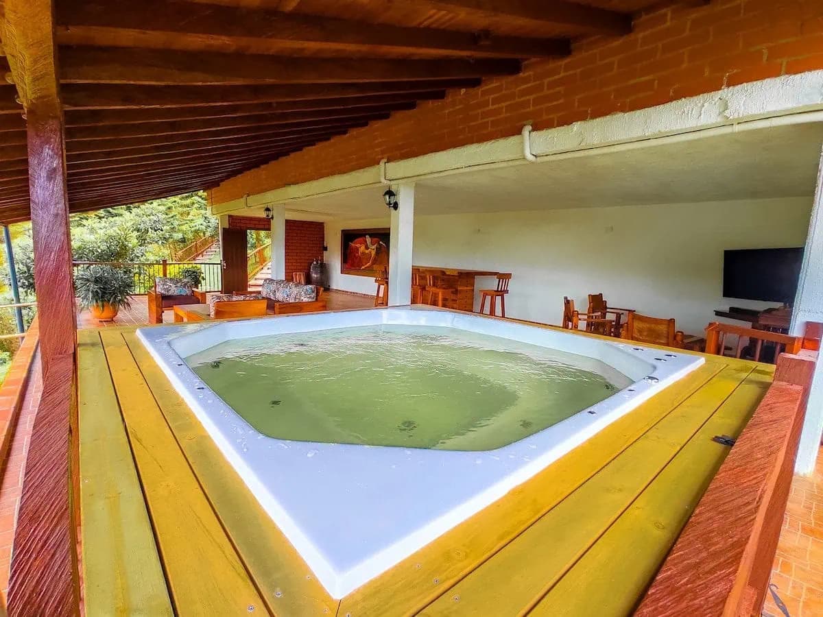 Pool view at Finca Conejo Blanco